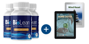 Three Biolean bottles and two bonuses.